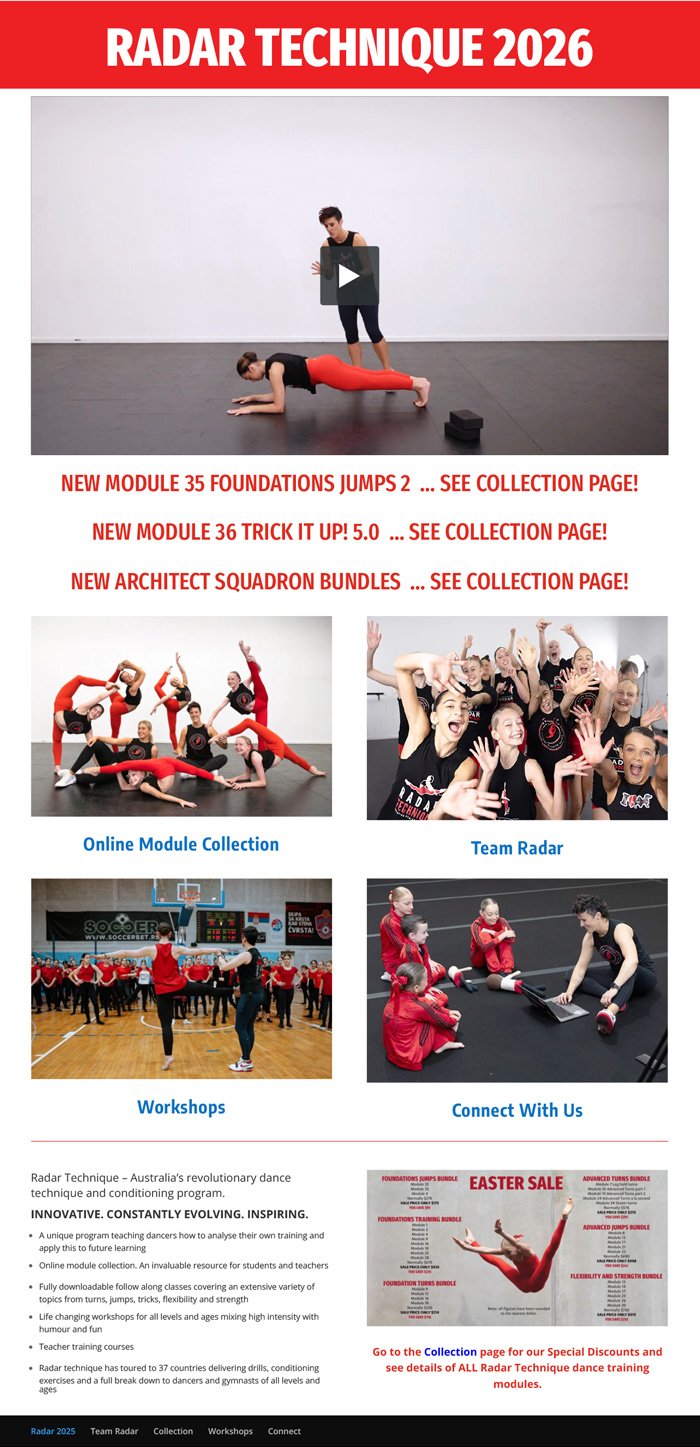 Radar Technique dance training videos 2026